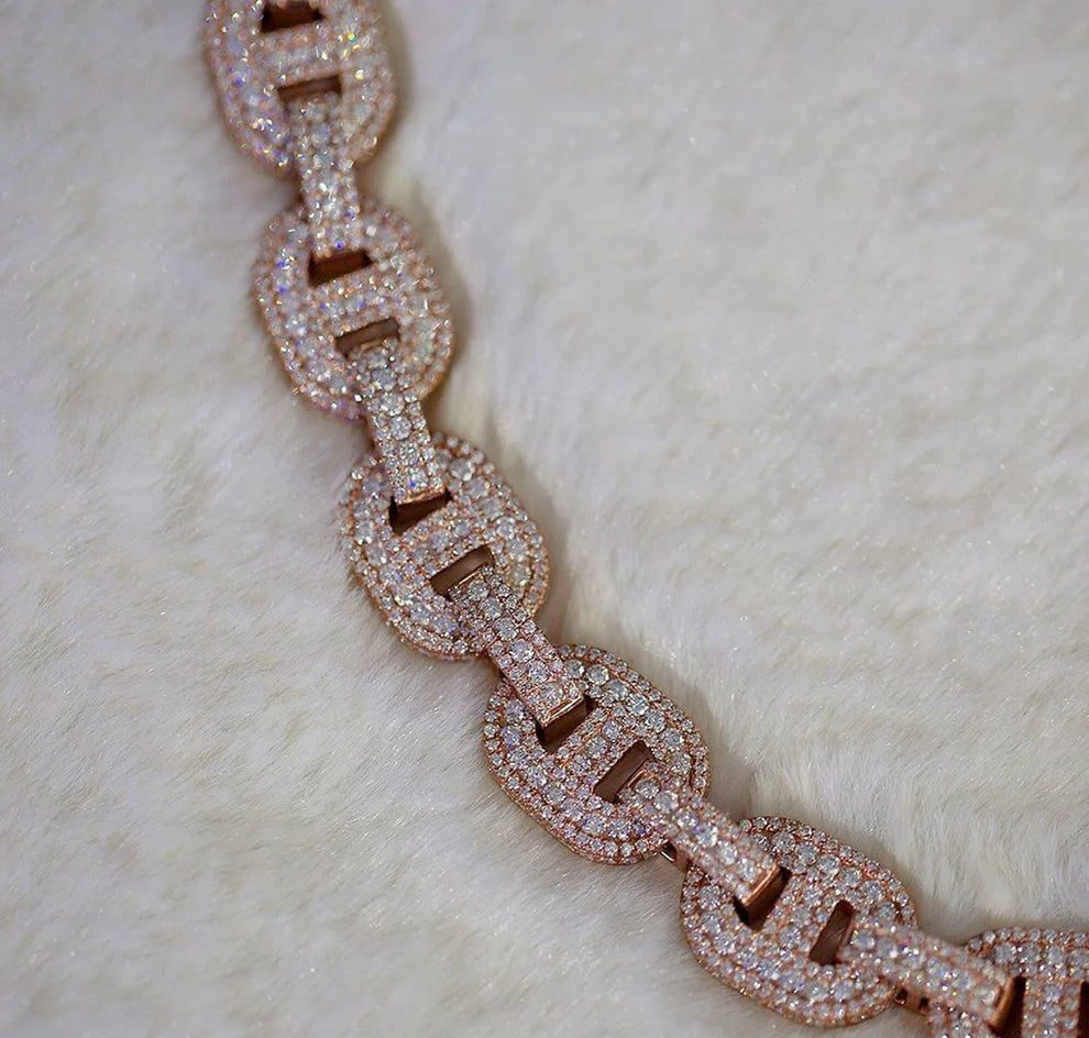 14MM Antique Moissanite Chain Link Cuban