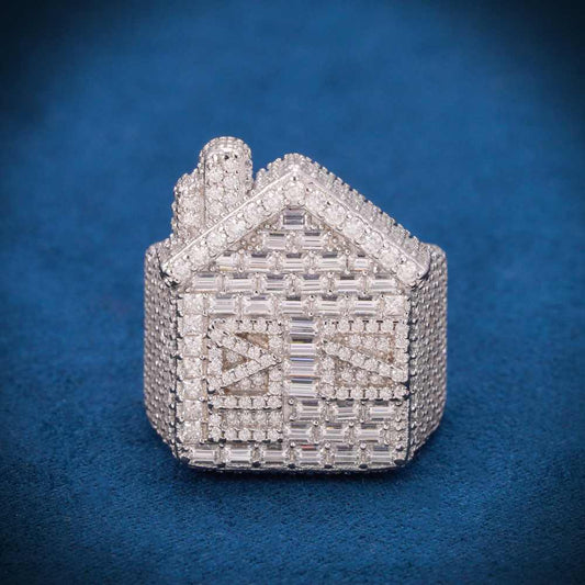 Moissanite Trap House Ring
