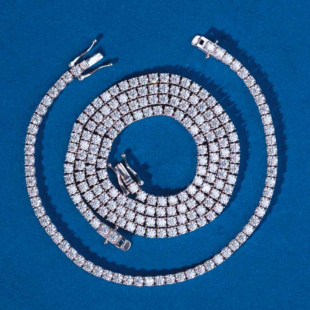 3MM Moissanite Tennis Chain/Bracelet Bundle