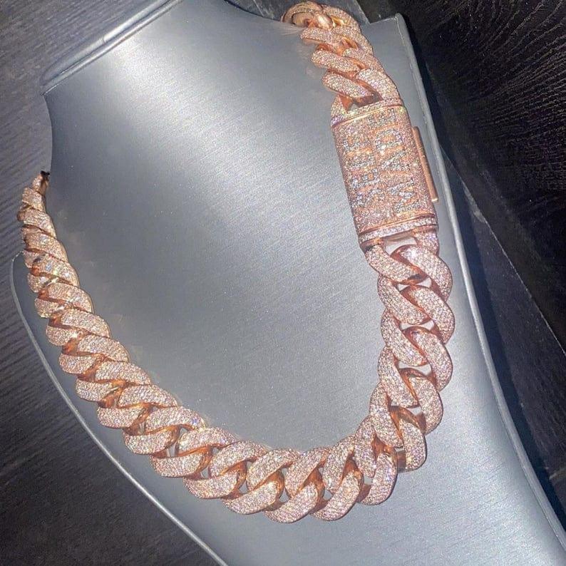 22MM Antique Moissanite Cuban Link