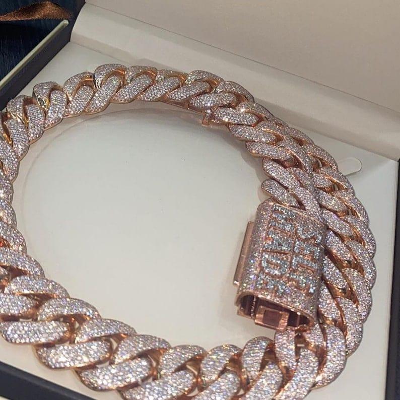 22MM Antique Moissanite Cuban Link
