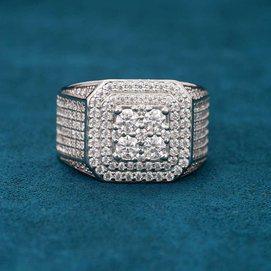 Moissanite Triple Halo Ring