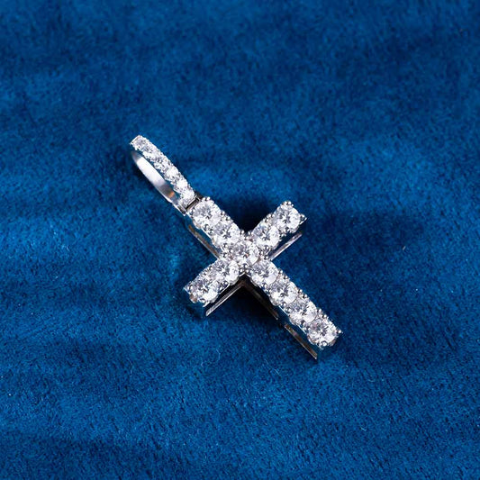 Moissanite Micro Cross Pendant