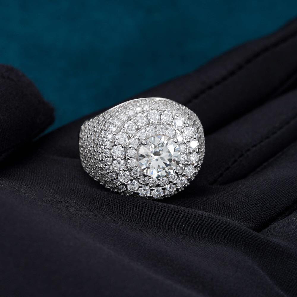 Double Halo Moissanite Ring