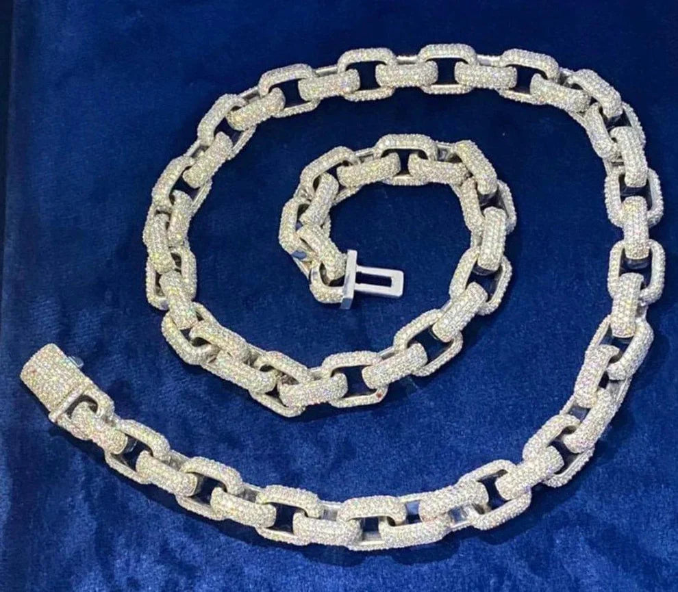 12MM Moissanite Cuban Chain Link Chain