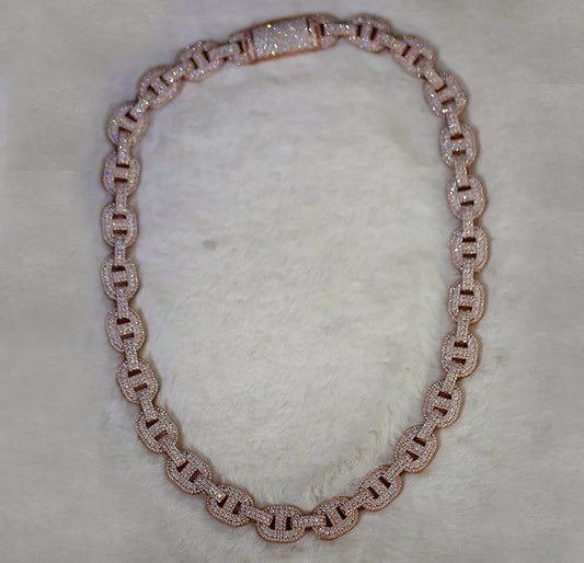 14MM Antique Moissanite Chain Link Cuban