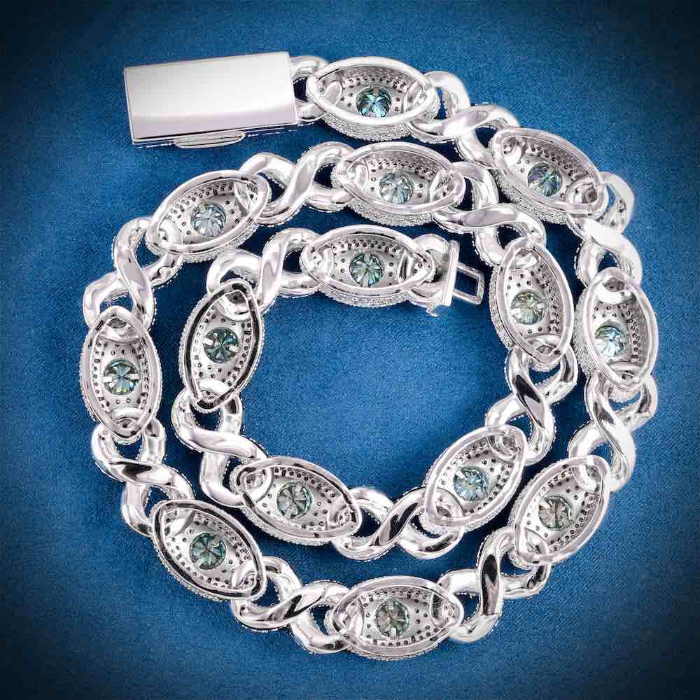 15MM Iced Out Blue Eyes