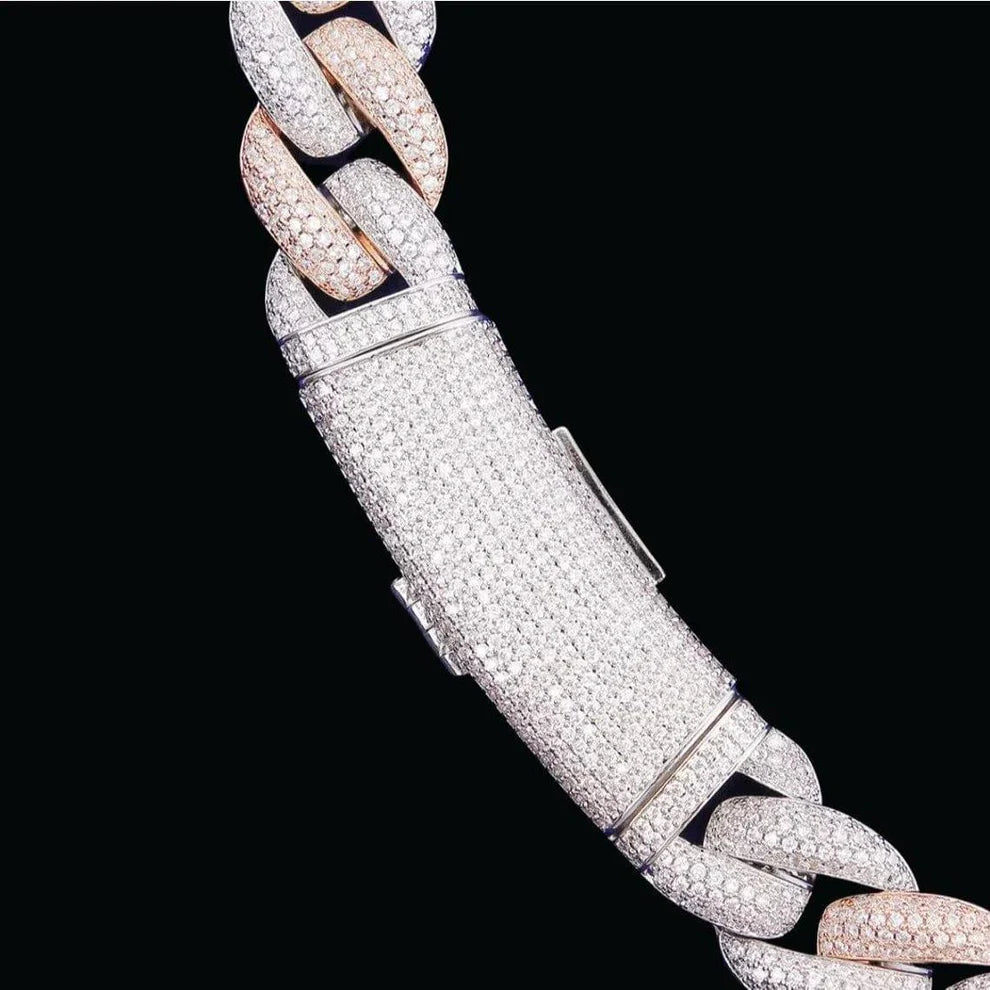 20MM Moissanite 2 Tone Cuban Link