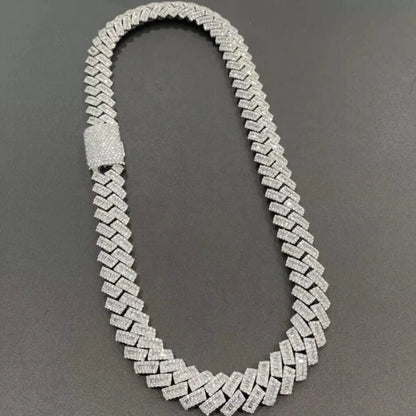 20mm Baguette Moissanite Cuban Link