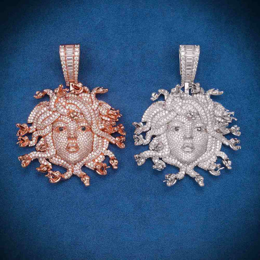 Moissanite Medusa Head Pendant