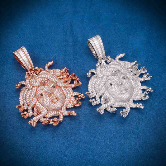 Moissanite Medusa Head Pendant