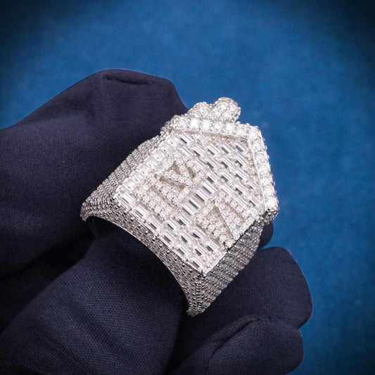Moissanite Trap House Ring