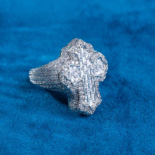 Moissanite Fleur Cross Ring