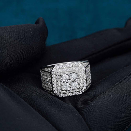 Moissanite Triple Halo Ring
