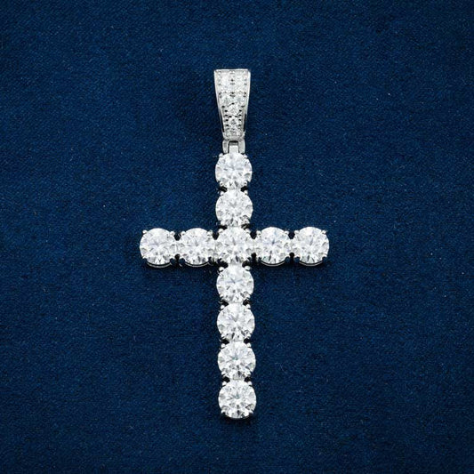 Moissanite Solitaire Cut Cross Pendant