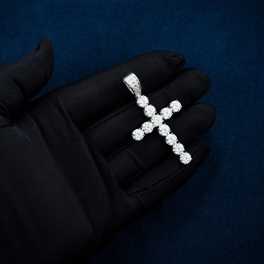 Moissanite Solitaire Cut Cross Pendant