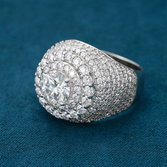 Double Halo Moissanite Ring