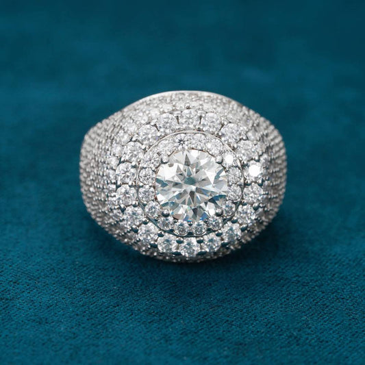 Double Halo Moissanite Ring