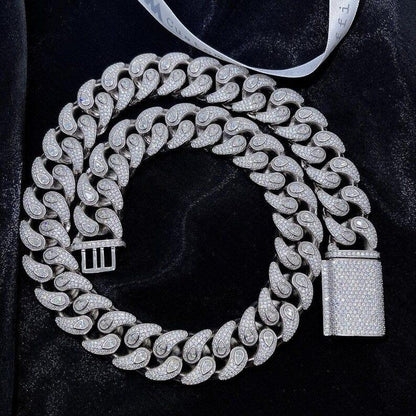 19MM Moissanite Cuban Link Tear Drops